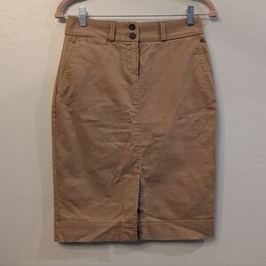 Banana Republic Brown Pencil Skirt Cotton Blend Size 0 Fall 2012 Office